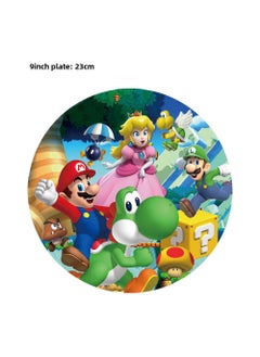 Generic New Blue Mario Theme Birthday Party Decor 9 inch disc 10p-Blue Mario 