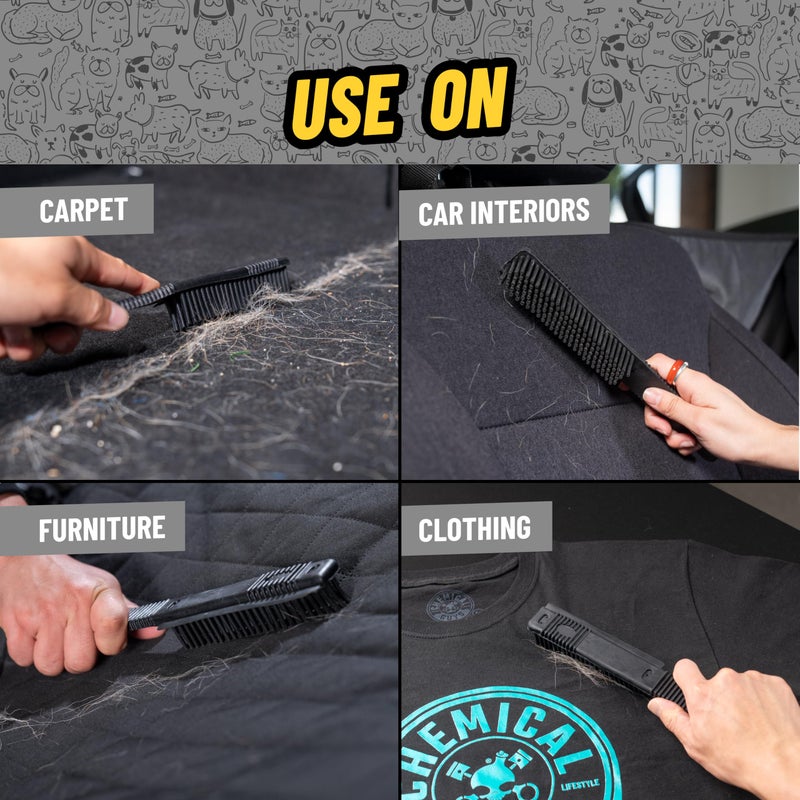 Chemical Guys Professional Rubber Pet Hair Removal Brush â€“ Multi Surface Detailing & Pet Hair Removal Tool for Cars, Trucks, SUVs, RVs & Home â€“ Removes Lint and Debris from Upholstery and Carpet - Image 5