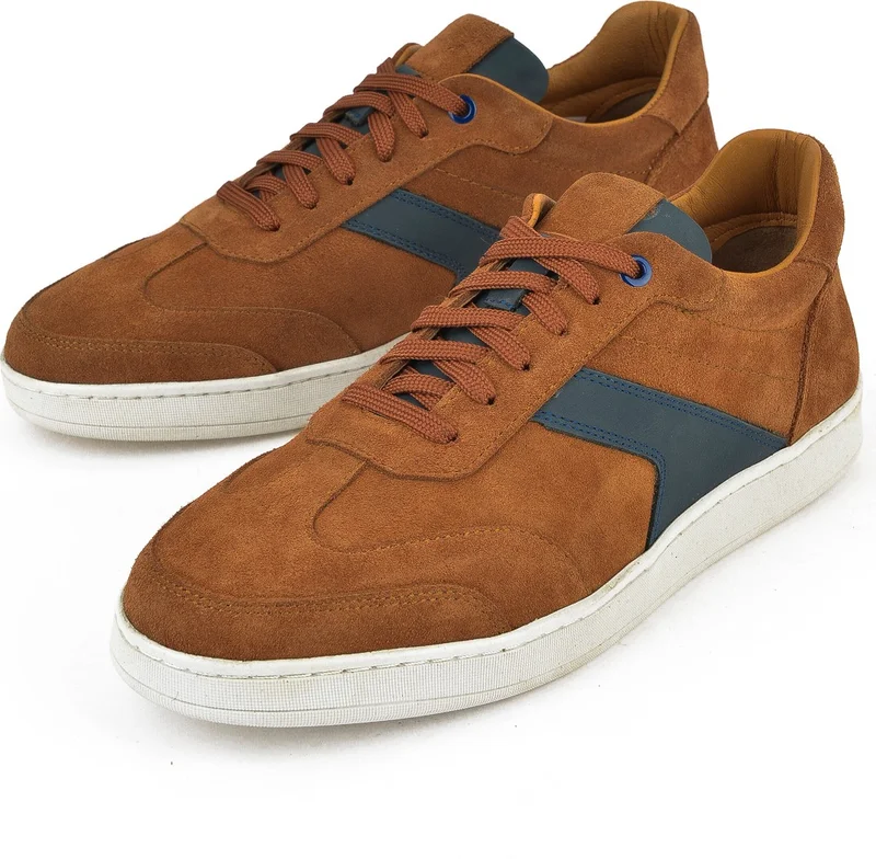 زيا Men's Leather Sneaker 151983ZX30 Tan