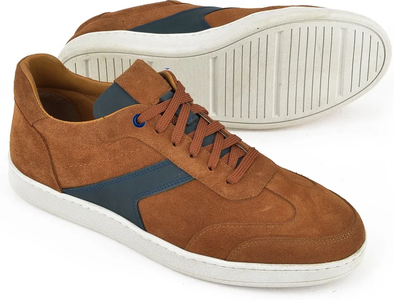 زيا Men's Leather Sneaker 151983ZX30 Tan