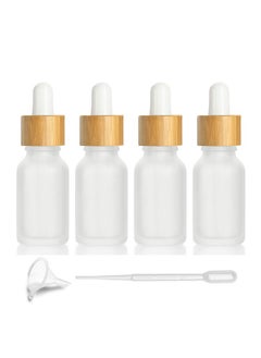 4 Pcs Bamboo Frosted Glass Eye Dropper Bottleempty Essential Oil Bottles With Pure Glass Pipettesbamboo Cap Makeup Travel Cosmetic Sample Containerpipette&Funnel Included (15Ml0.5 Ounce) - pzsku/ZE7B1B9BBB87973EC0795Z/45/_/1707976608/258933a3-80f8-403b-beb8-e91597cb3408