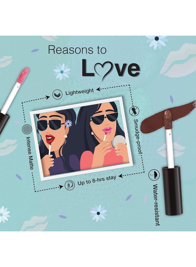 دازلير مجموعة أحمر شفاه دازلر ليب كولور، 6 قطع | أحمر شفاه سائل مطفي نابض بالحياة للنساء | ثبات طويل | مقاوم للتلطخ | لا يترك أثراً | ألوان نيود جذابة | 16.8 غرام - Image 2