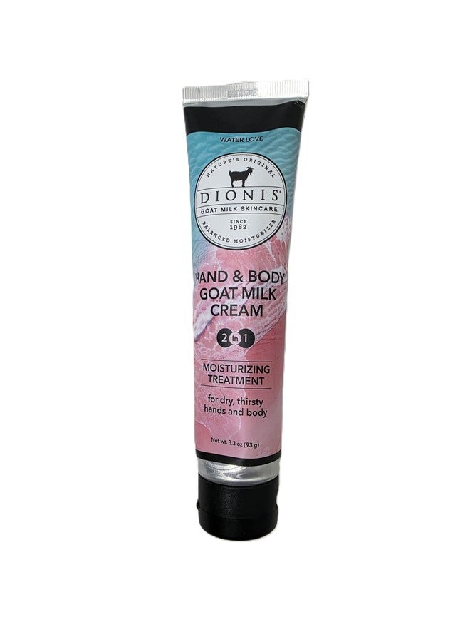 Dionis Water Love Hand & Body Cream, Goat Milk Skincare, 3.3 oz, USA Made - Image 1