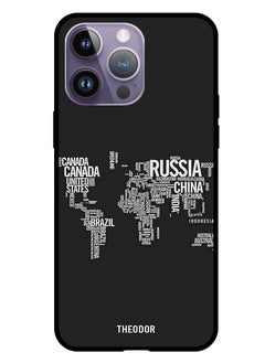 Protective Case Cover For Apple iPhone 14 Pro Max 6.7" 2022 Written World Map