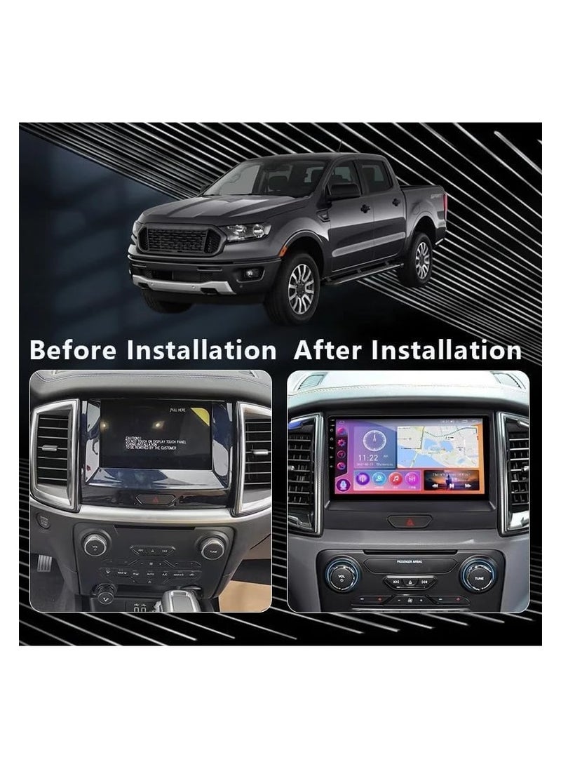 SHEZA STAR Android Car Stereo for Ford Ranger Everest 2015 2016 2017 2018 2019 2020 4GB RAM 64GB ROM 9 Inch Support Apple Carplay, MirrorLink WiFi BT, IPS Touch Screen with AHD Camera Included  - Image 2
