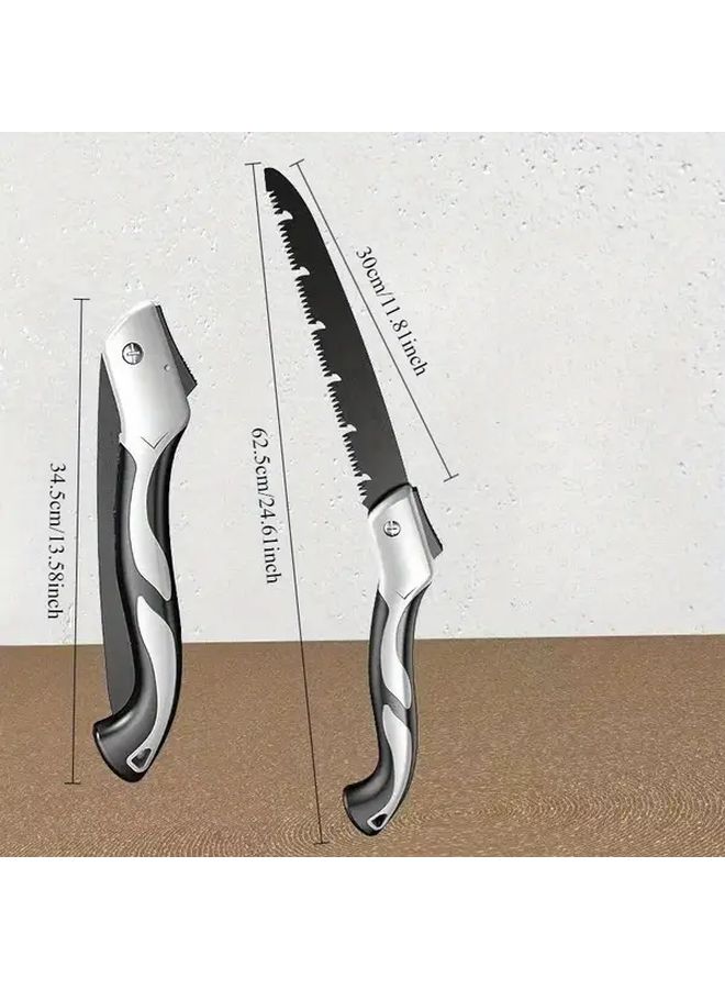 300MM Folding Saw High Carbon Steel 3 Sided Sharp Blade Garden Pruning Logging Tool - Image 5