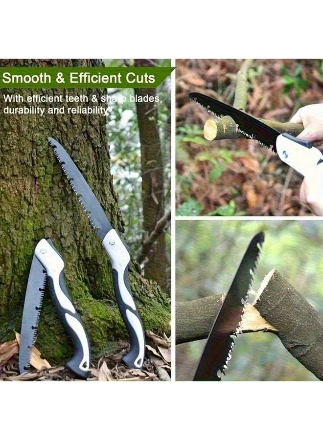300MM Folding Saw High Carbon Steel 3 Sided Sharp Blade Garden Pruning Logging Tool - Image 2