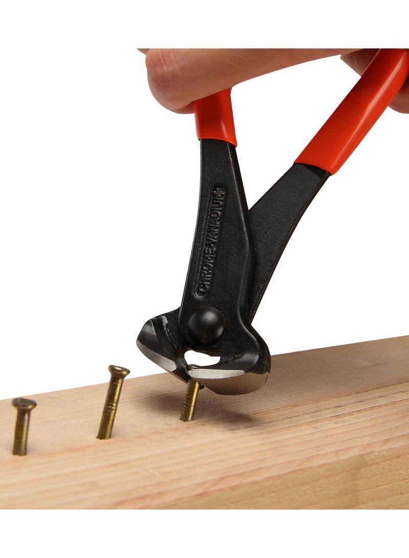 كسيبي كماشة قطع نهائية 6 بوصة، مقبض مقبض من الفولاذ الفاناديوم الكروم الأسود، قطاعة نجار، أداة لقط، مزيل مسامير، قاطع أسلاك فولاذية، أداة سباكة وبناء، قطع أنابيب PVC، قطع دقيق - Image 4