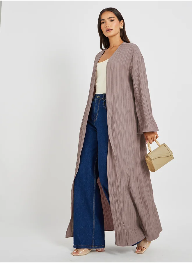 Styli Textured Regular Fit Maxi Length Kimono