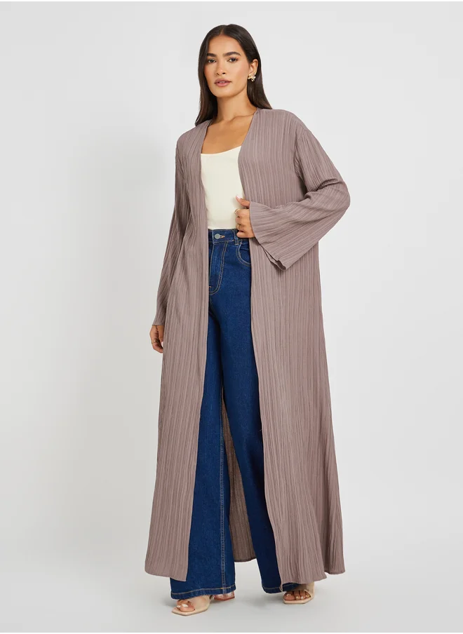 Styli Textured Regular Fit Maxi Length Kimono