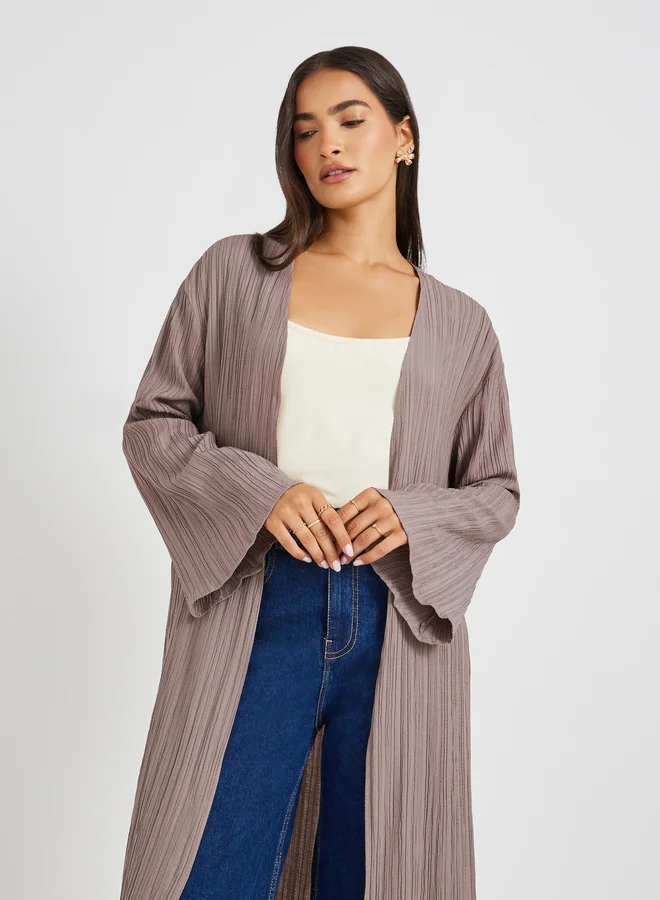 Styli Textured Regular Fit Maxi Length Kimono