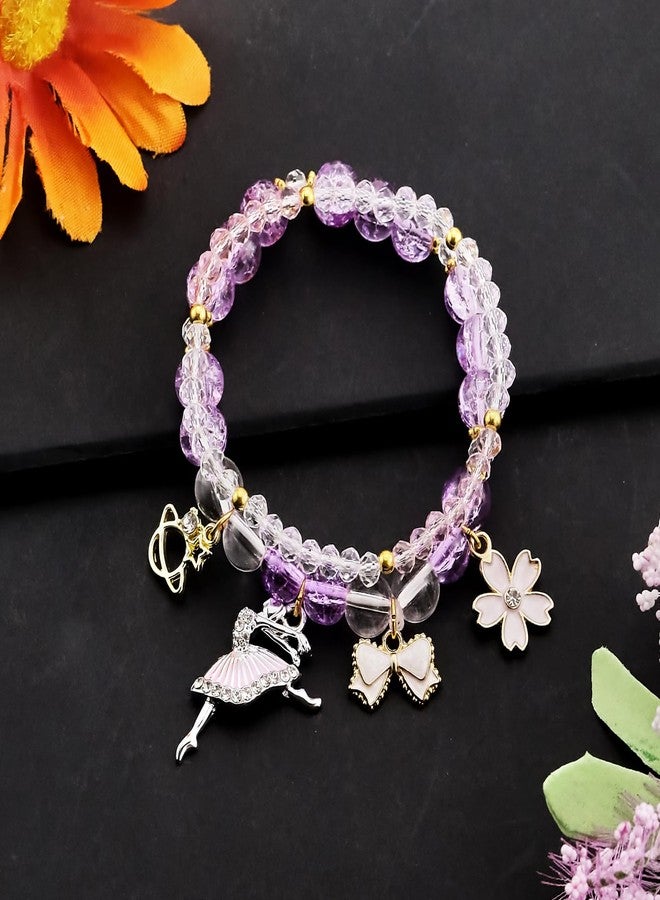 Lookray Ballerina Dance Bracelet Cute Dance Recital Bracelet Cute Ballerina Dances Beaded Bracelet Ballerina Friendship Bracelets Ballerinas Recital Jewellery Accessories Style-F - Image 2