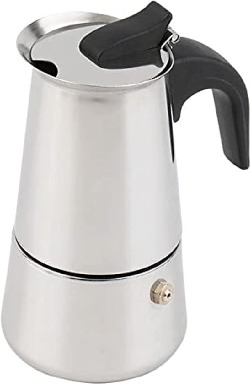إبريق قهوة ألوين من الفولاذ المقاوم للصدأ بسعة 2/4/6 أكواب - فضي