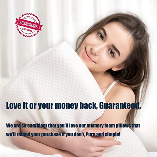 EPABO Contour Memory Foam Pillow Orthopedic Sleeping Pillows, Ergonomic Cervical Pillow for Neck Pain - for Side Sleepers, Back and Stomach Sleepers, Free Pillowcase Included (Firm & Queen) - Image 5