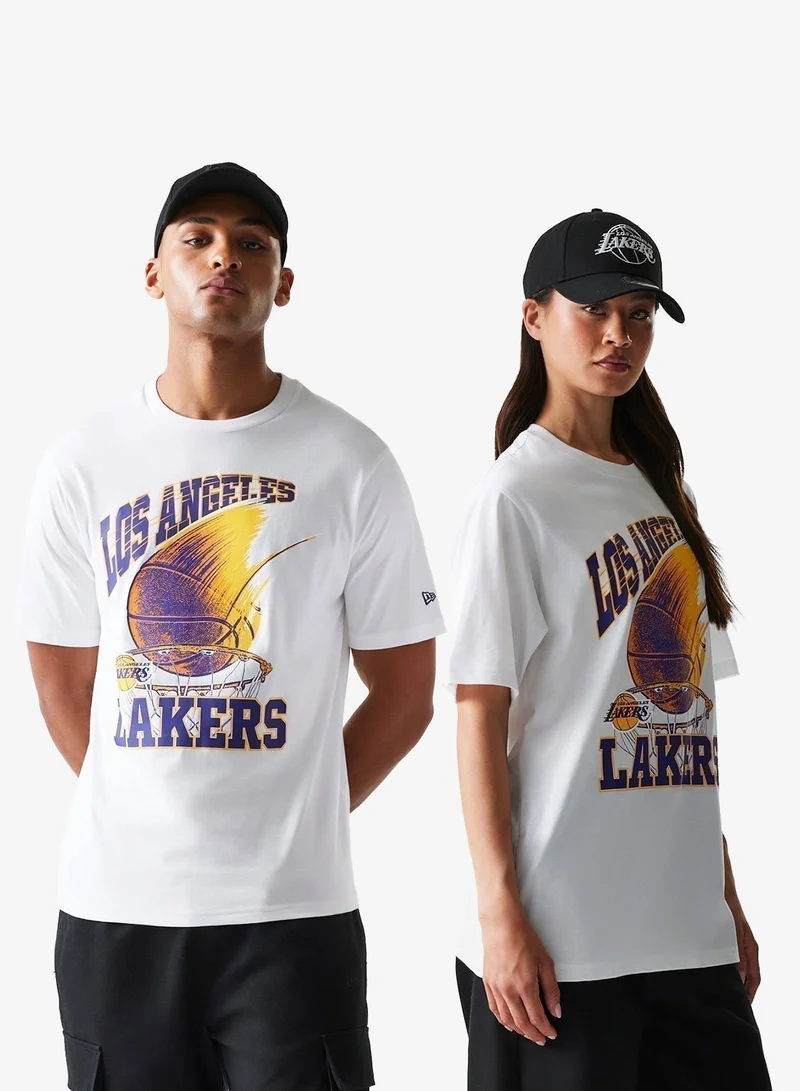 NEW ERA Los Angeles Lakers Nba Ball Graphic Regular T-Shirt