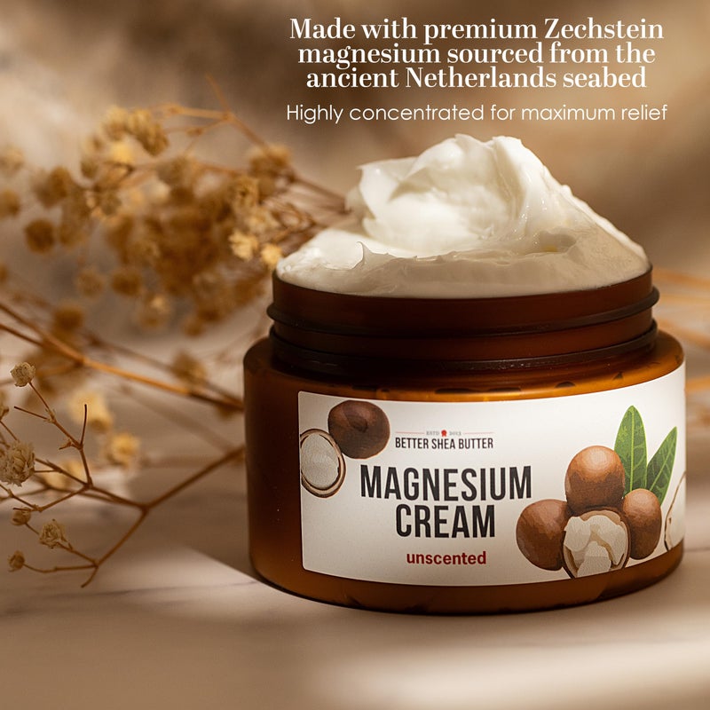 Better Shea Butter Magnesium Cream for Leg Cramps | Relieves Muscle Tension | Night Lotion Safe for Pregnancy, Kids and Babies | Organic and Natural Ingredients | Vegan, Made in USA | (Unscented) - Image 5