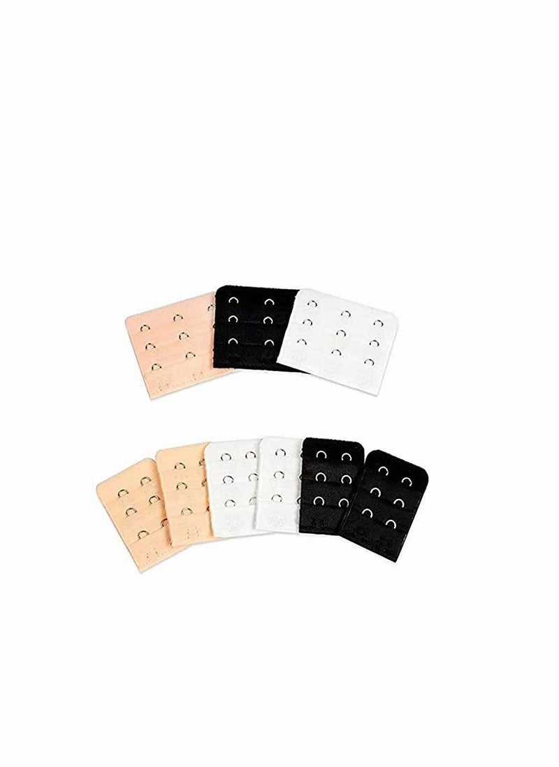 SYOSI - 9Pcs Bra Extender Set of 3 Hooks and 2 Hooks Soft and Comfortable Women Bra Extensions-Black White and Beige - Image 1