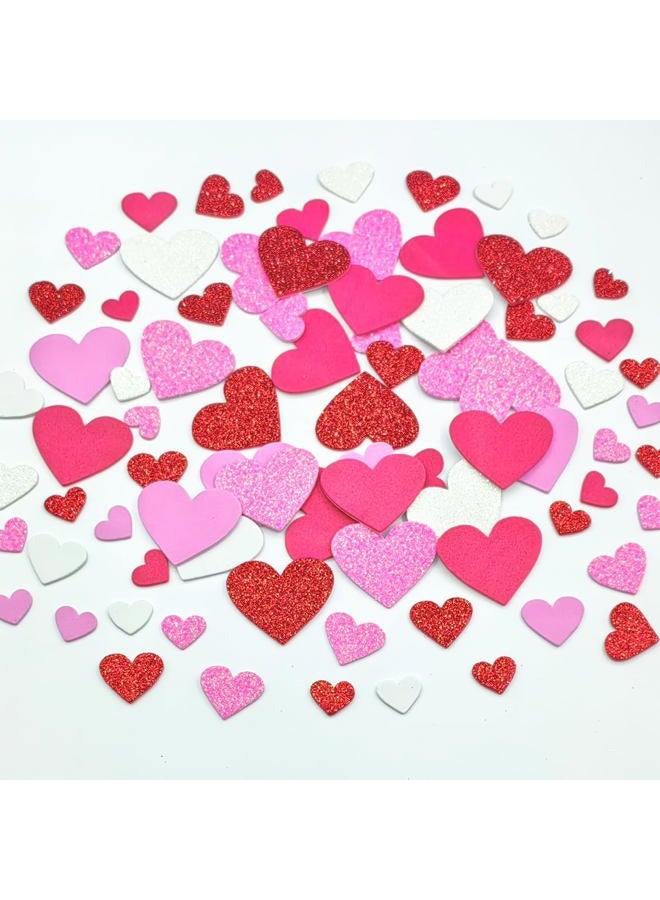 IFKEGON 360PCS Glitter Foam Heart Stickers，3D Valentine Puffy Stickers with Heart，Bulk Valentine Foam Heart Stickers for Scrapbooking and Card(360) - Image 1