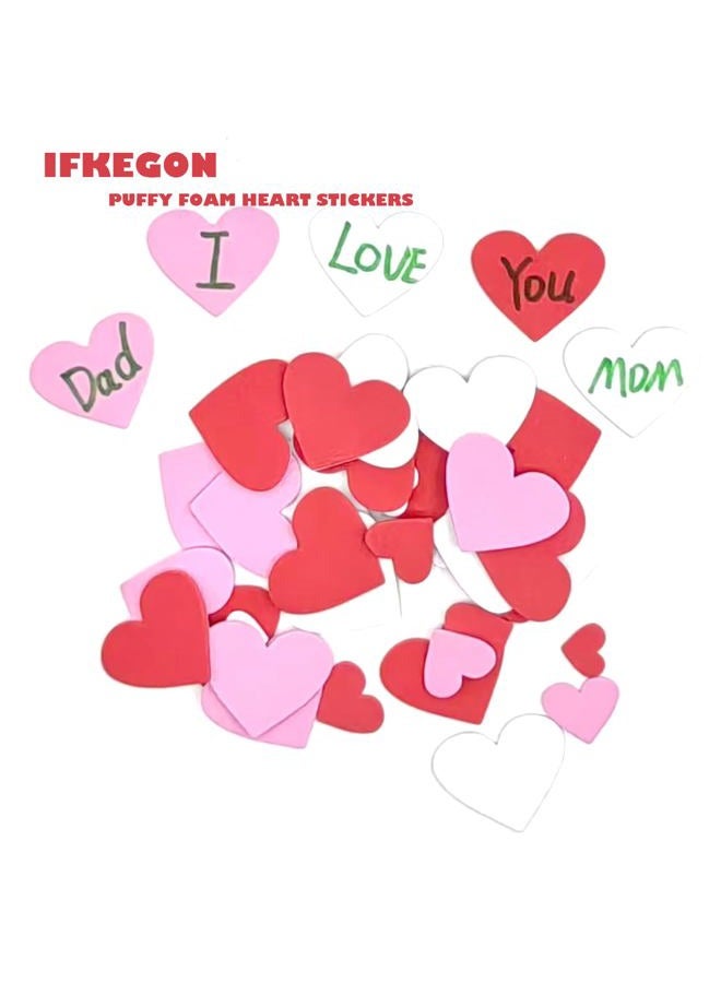 IFKEGON 360PCS Glitter Foam Heart Stickers，3D Valentine Puffy Stickers with Heart，Bulk Valentine Foam Heart Stickers for Scrapbooking and Card(360) - Image 5