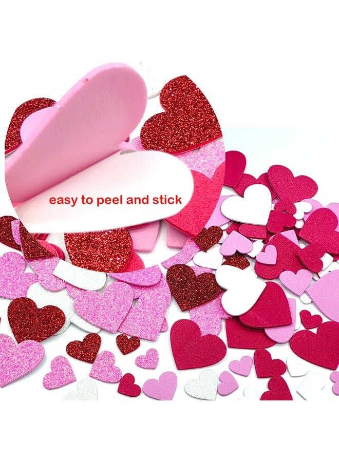 IFKEGON 360PCS Glitter Foam Heart Stickers，3D Valentine Puffy Stickers with Heart，Bulk Valentine Foam Heart Stickers for Scrapbooking and Card(360) - Image 4