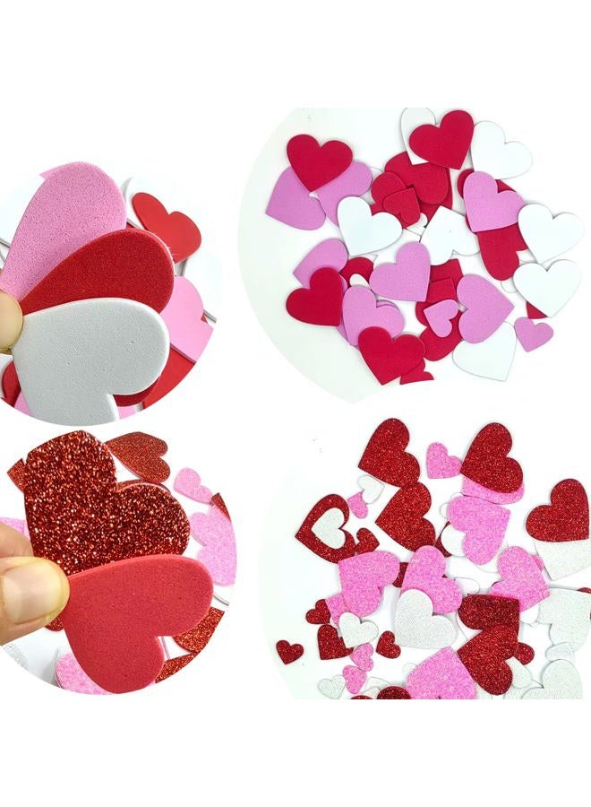 IFKEGON 360PCS Glitter Foam Heart Stickers，3D Valentine Puffy Stickers with Heart，Bulk Valentine Foam Heart Stickers for Scrapbooking and Card(360) - Image 3