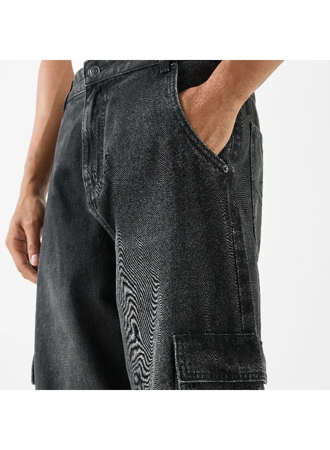 Lee Cooper Lee Cooper Solid Relaxed Fit Jeans with Pockets