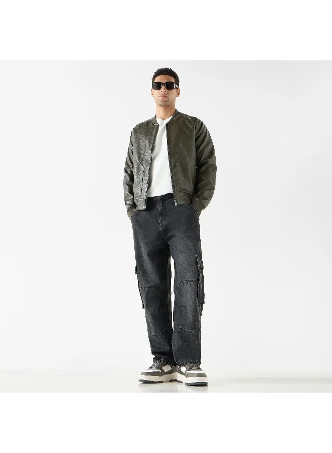 Lee Cooper Lee Cooper Solid Relaxed Fit Jeans with Pockets