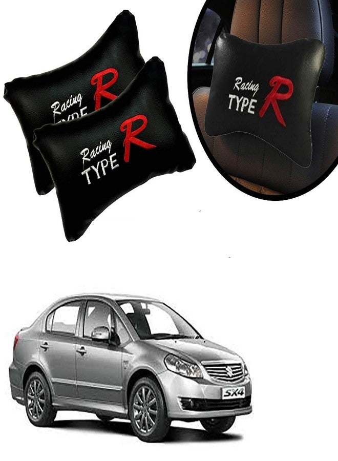 PulGos Black Type R Design Car Neck Rest Cushion with Adjustable Straps_516 - Image 1