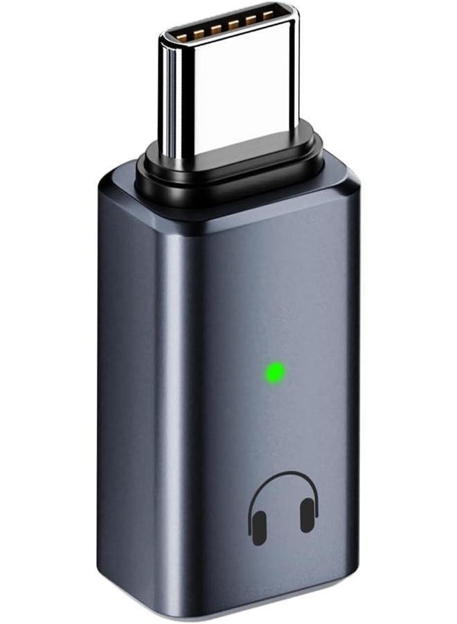USB C to Lightning Audio Adapter, Type C Male to Female Converter, HiFi Audio for iPhone 15 Series, iPad, MacBook and Other Type C Devices (Grey) - Image 1