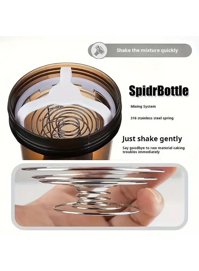 500ML 17 Oz Portable Shaker Cup With Mixing Spring Leakproof Purple Matte Finish For Gym Travel Camping Protein Shakes Fitness Gift For Athletes Personal Trainers Outdoor Adventurers Durable Construction Blender Bottle Active Lifestyle - Image 4