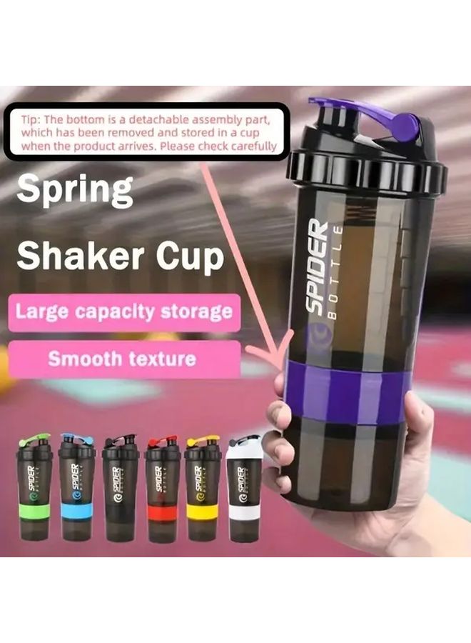 500ML 17 Oz Portable Shaker Cup With Mixing Spring Leakproof Purple Matte Finish For Gym Travel Camping Protein Shakes Fitness Gift For Athletes Personal Trainers Outdoor Adventurers Durable Construction Blender Bottle Active Lifestyle - Image 5