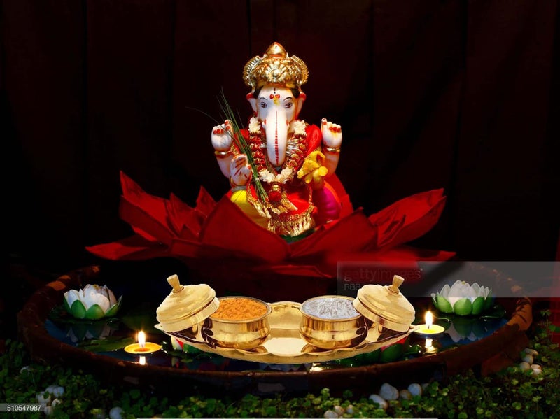 Stotram Brass Boat Kuyri for Haldi Kumkum 2 dabbi with lid and Attached with Thali Brass Kankavati for puja Home Temple Karanda 2mug Small - Image 4