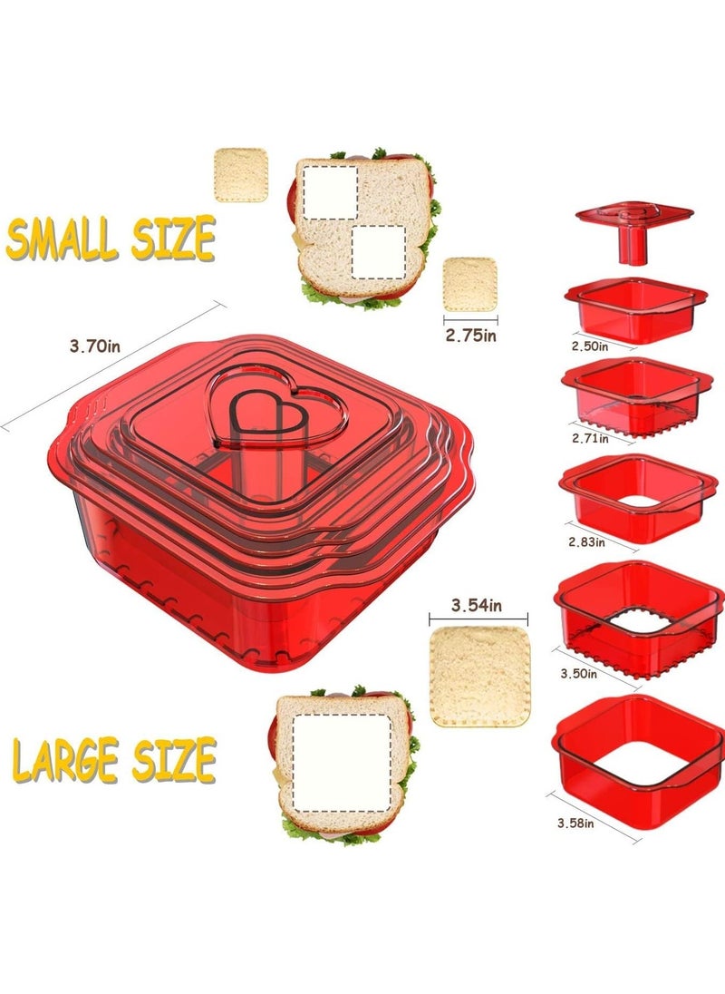 Wicofen - Square Uncrustable Maker, Sandwich Cutter and Sealer for Kids, Crustless Sandwich Decruster for Boy and Girl, Safety Material Easy to Use(6-in-1) - Image 1
