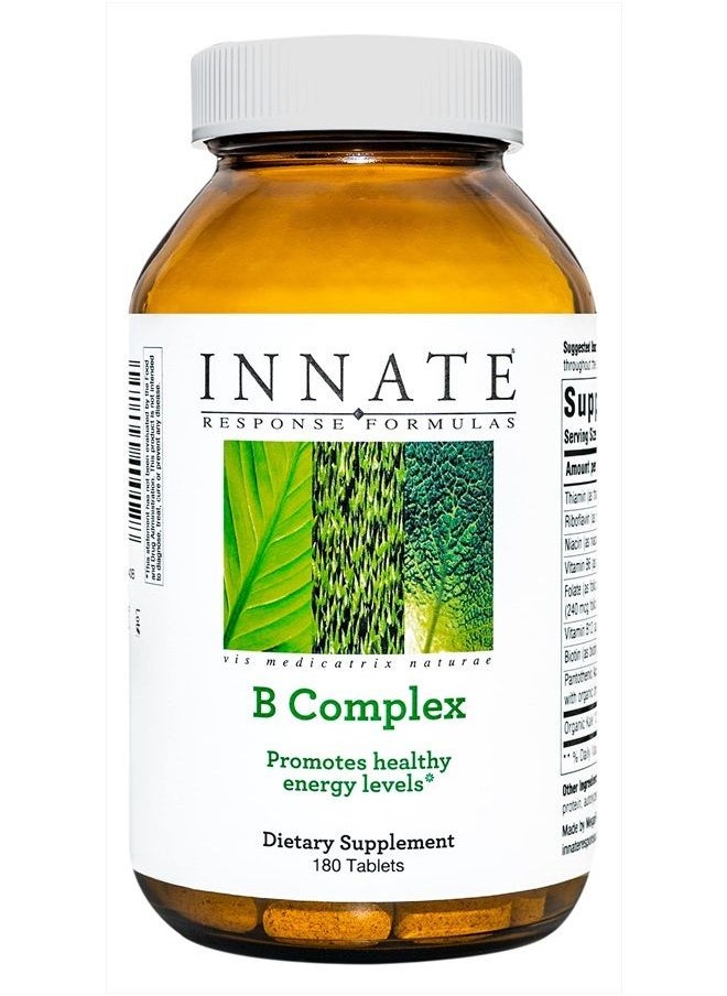Innate Response Formulas , B Complex, B Vitamin Supplement, Non-GMO Project Verified, Vegan, 180 Tablets  - Image 1