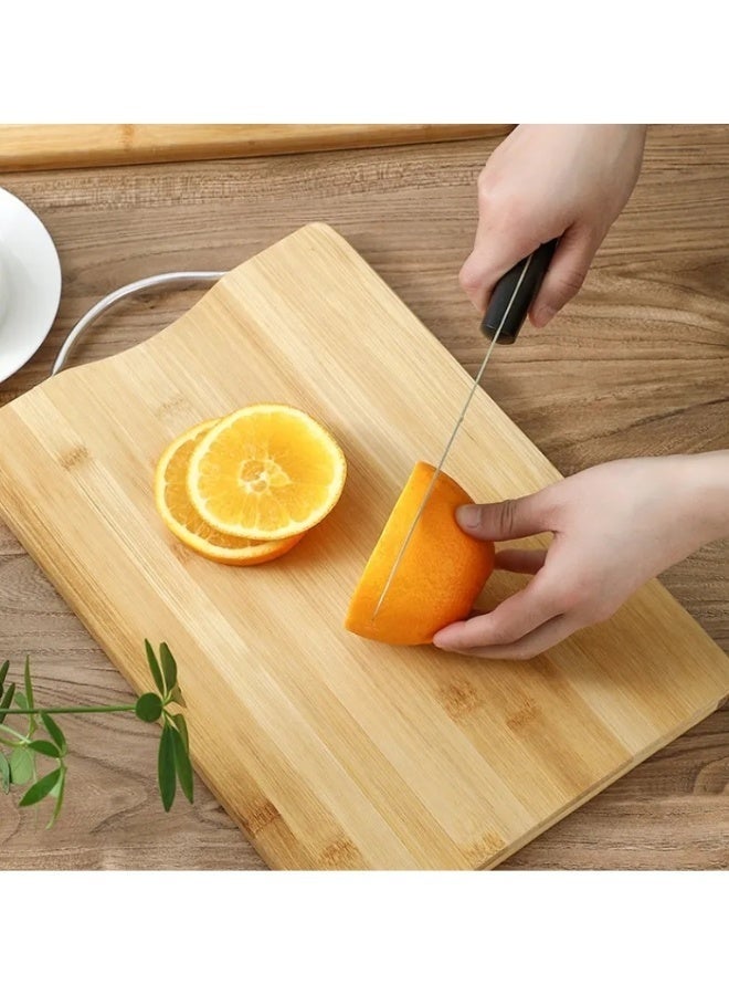 Heavy-Duty Bamboo Kitchen Cutting Board – Recyclable, Biodegradable Surface with Metal Handle-34 X 24 cm - Image 2