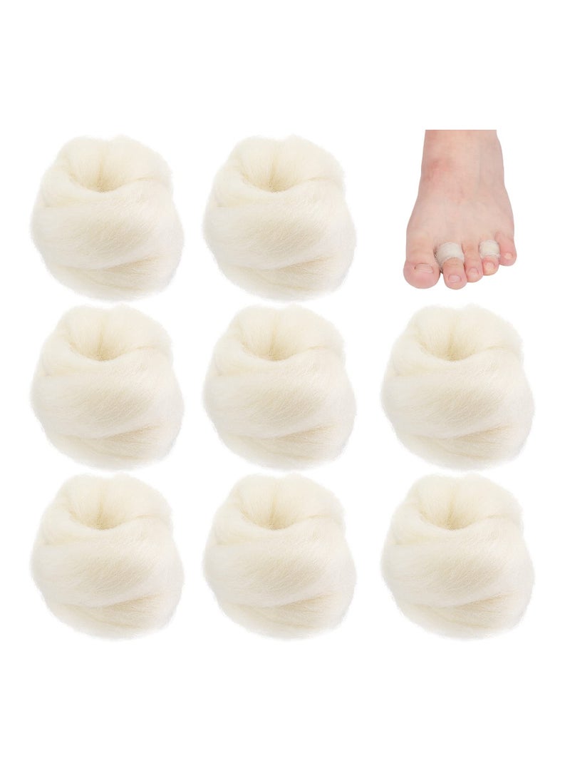 Lambs Wool for Toes Soft Feet Cushion Toe Separator Lambs Wool Corn Cushion Pads Blister Prevention Bunions Callus Remover Cushions Hammer Toe Relief for Shoes or Feet, 3/8 oz (8 Pcs) - Image 1