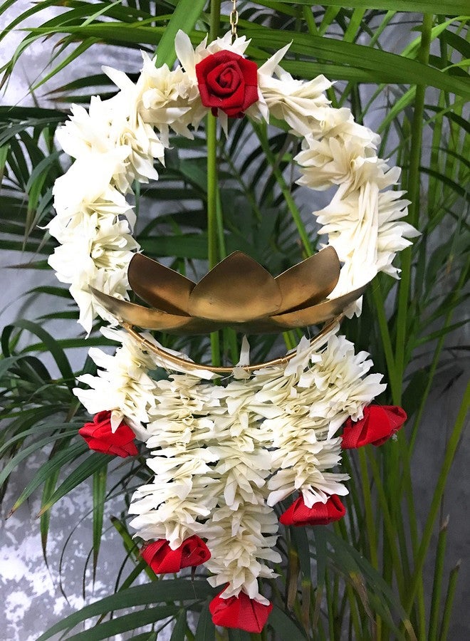 AGAAS ENTERPRISES AGAAS Enterprsies Beautiful Flower Decorated Wall Hanging Diya tealight Candle Holder Diwali Decorative Item Puja Room Wedding Decore Showpiece Flower Hanging Gift Item - Image 5