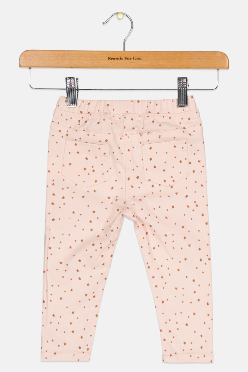 Dp Am Toddlers Girl Star Print Pants, Pink Combo  - Image 2