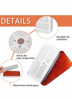 Y&D Indicating Silica Gel Dehumidifier Desiccant, 40 Gram Each Packs, Reusable Absorber Orange Desiccant Canisters, Green Bead Tin for Car, Closet, Cabinet, Bag, Storage Box(Pack of 3)  - Image 4