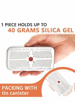 Y&D Indicating Silica Gel Dehumidifier Desiccant, 40 Gram Each Packs, Reusable Absorber Orange Desiccant Canisters, Green Bead Tin for Car, Closet, Cabinet, Bag, Storage Box(Pack of 3)  - Image 3