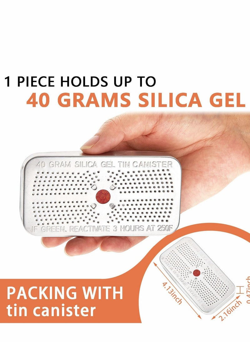 Y&D Indicating Silica Gel Dehumidifier Desiccant, 40 Gram Each Packs, Reusable Absorber Orange Desiccant Canisters, Green Bead Tin for Car, Closet, Cabinet, Bag, Storage Box(Pack of 3) - Image 3