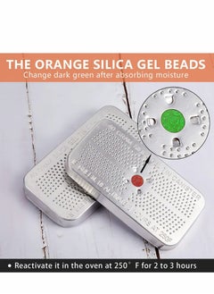 Y&D Indicating Silica Gel Dehumidifier Desiccant, 40 Gram Each Packs, Reusable Absorber Orange Desiccant Canisters, Green Bead Tin for Car, Closet, Cabinet, Bag, Storage Box(Pack of 3)  - Image 5