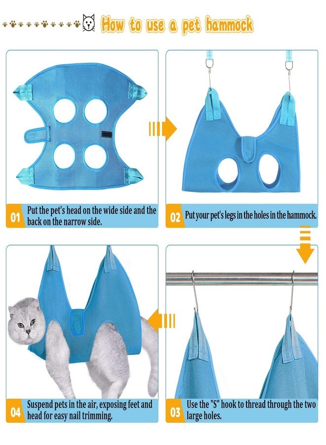 JIURUN Dog Grooming Hammock for Nail Trimming, Dog Grooming Hammock(S), Dog Sling for Nail Trimming, Hanging Harness Holder for Nail Clipping, Pet Comb Bat Costume Wings for Cats Dogs - Image 4
