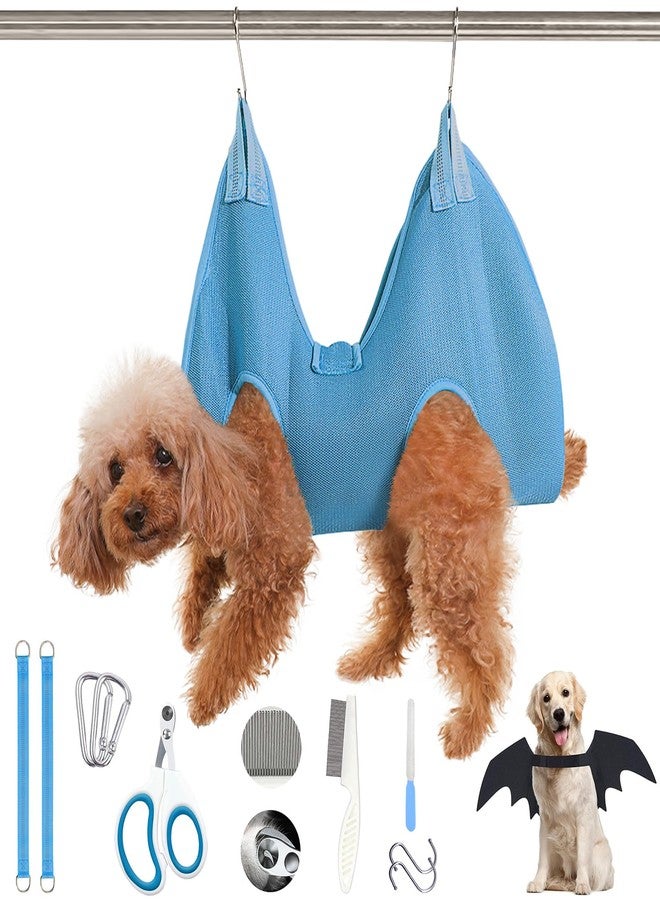 JIURUN Dog Grooming Hammock for Nail Trimming, Dog Grooming Hammock(S), Dog Sling for Nail Trimming, Hanging Harness Holder for Nail Clipping, Pet Comb Bat Costume Wings for Cats Dogs - Image 1