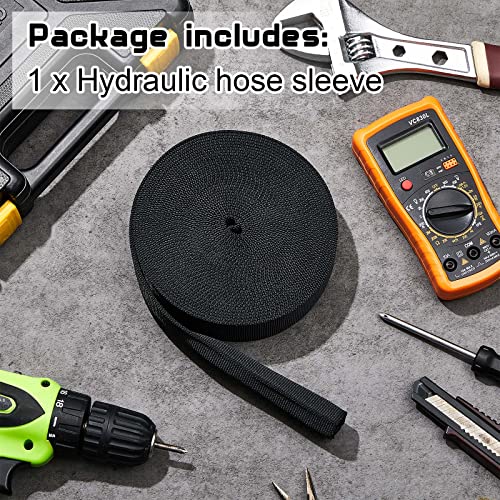 Hanaive 26 ft Nylon Hydraulic Hose Protector Sleeve Tig Torch Cable Cover Black Protective Cover Hose Sheath Hydraulic Wrap Cutting Wire Sheath Sleeve Management Wrap for Cord Tig(1 Inch Id) - Image 3