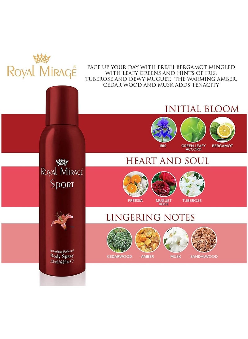 ROYAL MIRAGE Sport Refreshing Perfumed Body Spray 200ml - Image 3