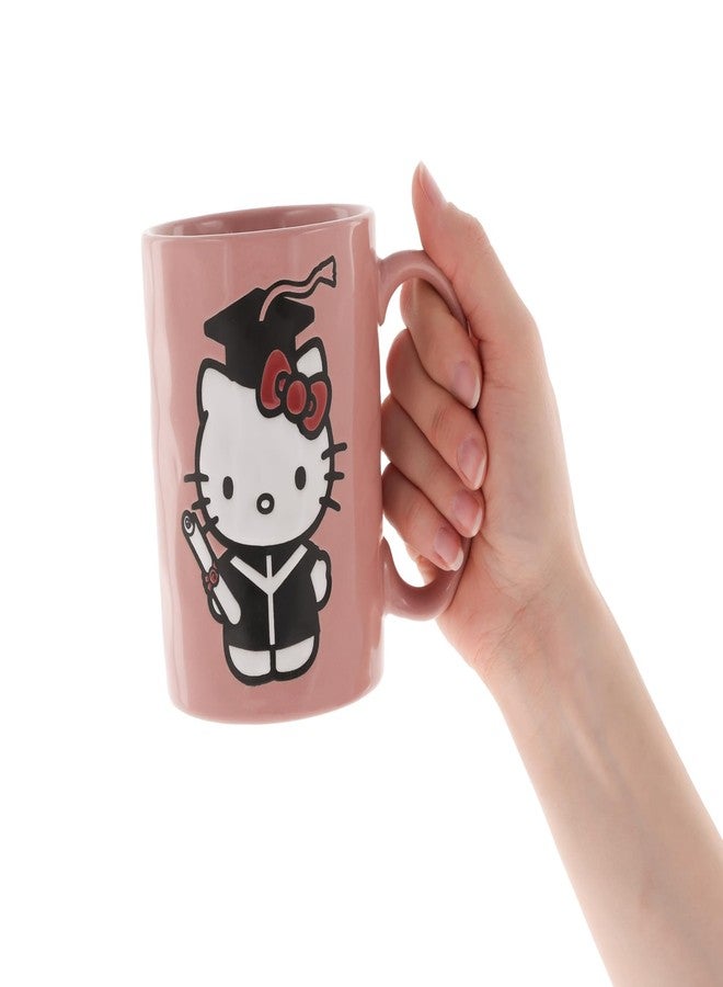 Silver Buffalo Hello Kitty Graduation Wax Resist 17.5oz Pottery Ceramic Mug - Image 3