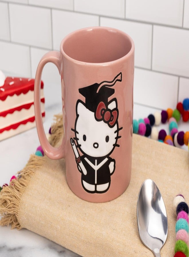 Silver Buffalo Hello Kitty Graduation Wax Resist 17.5oz Pottery Ceramic Mug - Image 5