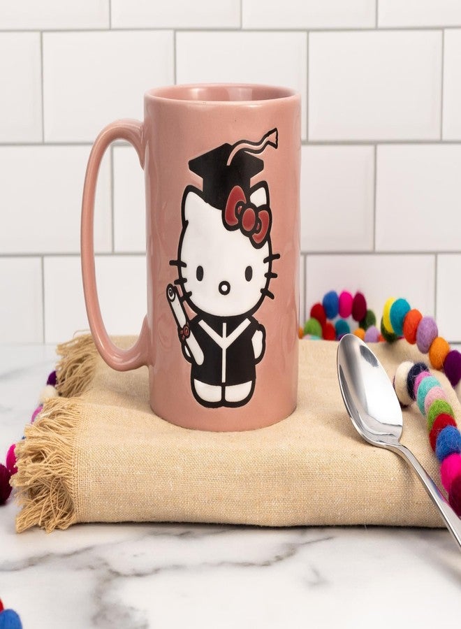 Silver Buffalo Hello Kitty Graduation Wax Resist 17.5oz Pottery Ceramic Mug - Image 4