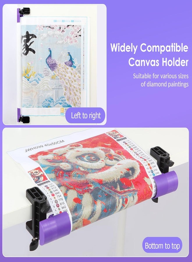 DAFENCHI Diamond Painting Canvas Roll Holder, Adjustable Diamond Painting Canvas Holder Table Clamp, Easily Roll Up & Store Canvas Diamond Art Painting Roller Tool - Image 2
